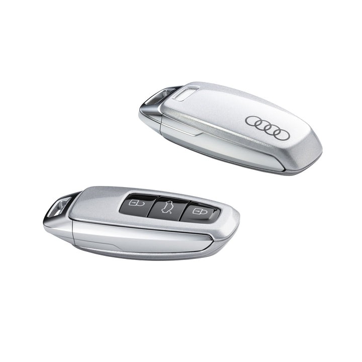 Audi key cover Floret Silver with Audi rings