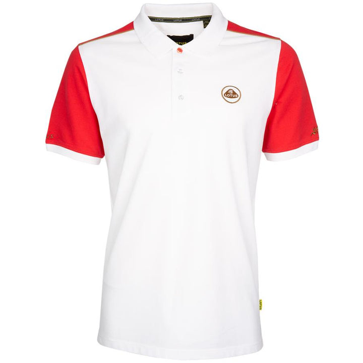 Lotus Mens Speed Polo - White/Red (Medium)