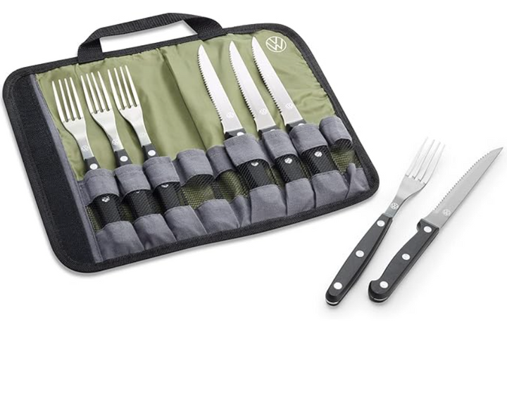 Volkswagen - Steak Cutlery Set 8 Pieces Barbecue Cutlery in Bag with California Lettering