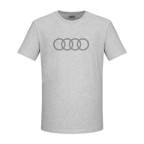 Audi T-shirt rings, men, grey