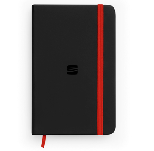 SEAT - Coloured notebook, A5, black/red